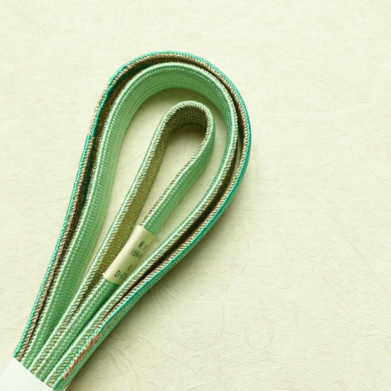 帯揚げ帯締めセット 良品 セット品 絞り 正絹 花柄 和装小物 緑・うぐいす色_画像14