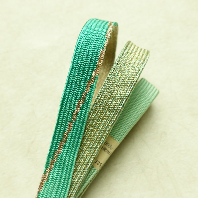 帯揚げ帯締めセット 良品 セット品 絞り 正絹 花柄 和装小物 緑・うぐいす色_画像17