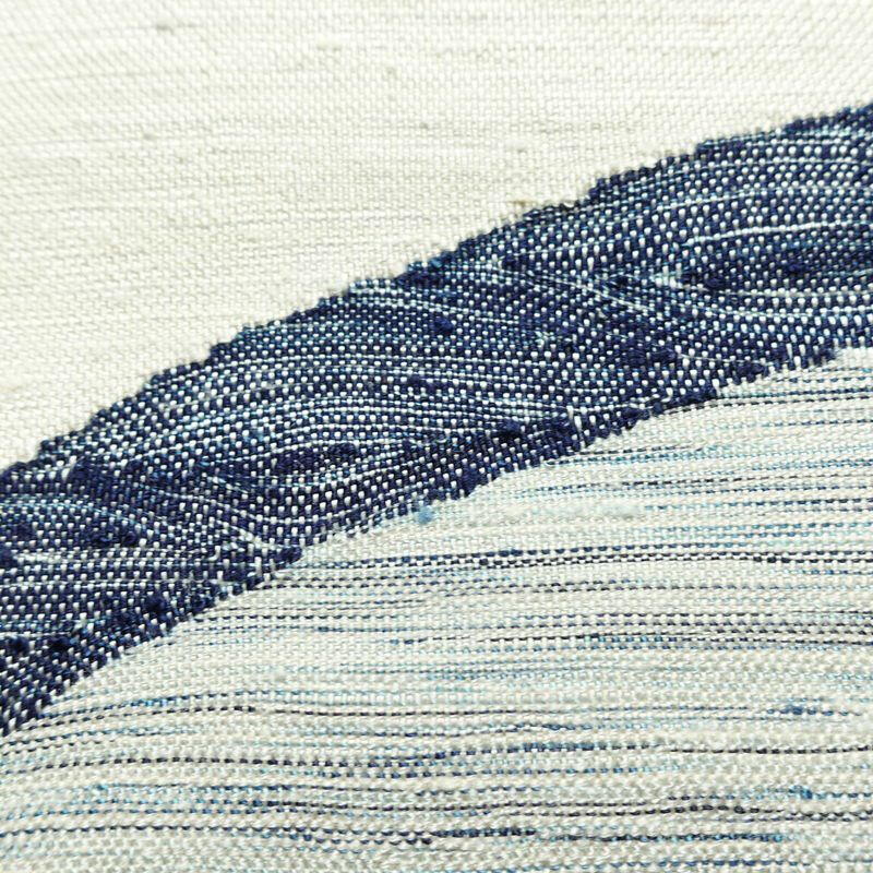 名古屋帯 太鼓柄 良品 正絹 流水・波柄 松葉仕立て なごや帯 リサイクル帯 帯 紬地 多色使い_画像6