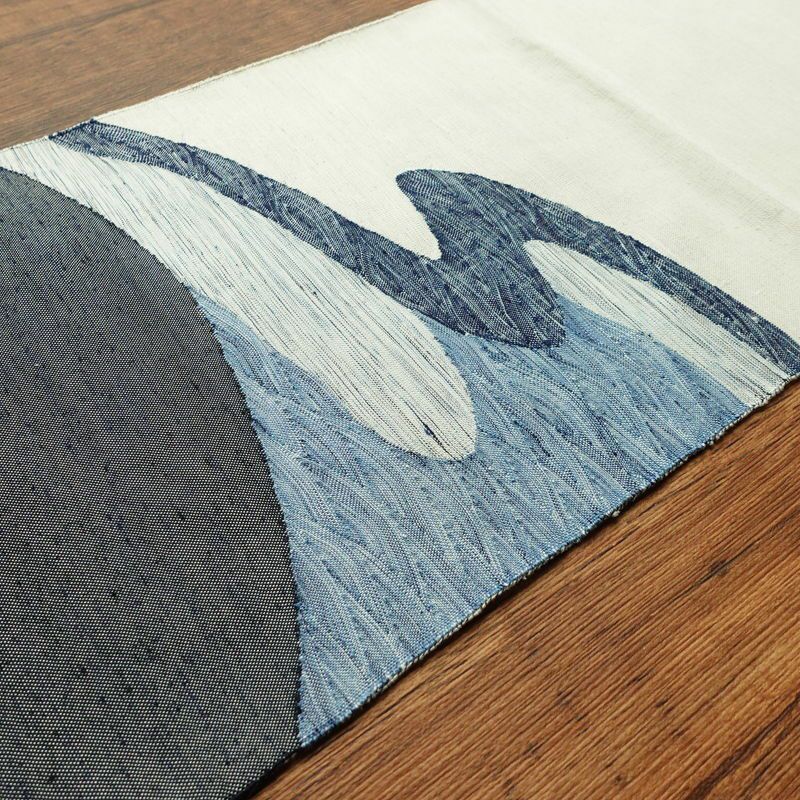 名古屋帯 太鼓柄 良品 正絹 流水・波柄 松葉仕立て なごや帯 リサイクル帯 帯 紬地 多色使い_画像11