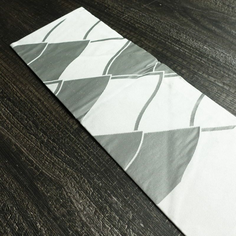 名古屋帯 六通柄 良品 正絹 古典柄 名古屋仕立て なごや帯 リサイクル帯 帯 グレー_画像16