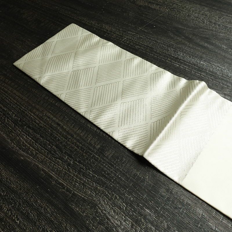 名古屋帯 太鼓柄 美品 正絹 花柄 名古屋仕立て なごや帯 リサイクル帯 帯 刺繍 箔 未使用品 桜 金・銀_画像16