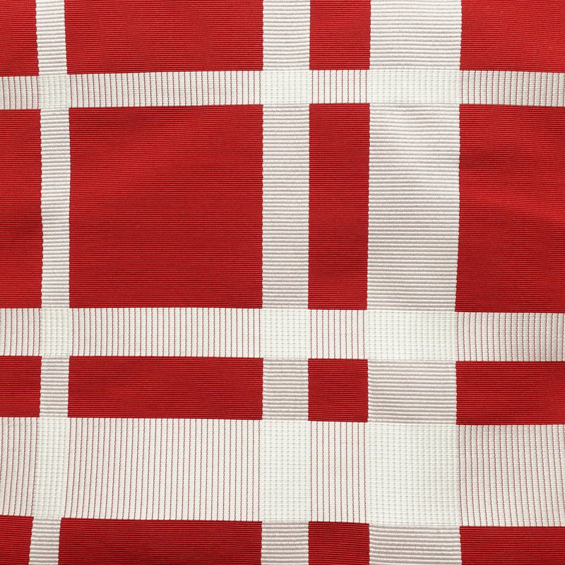 名古屋帯 六通柄 正絹 チェック・格子柄 名古屋仕立て なごや帯 リサイクル帯 帯 赤・朱_画像2