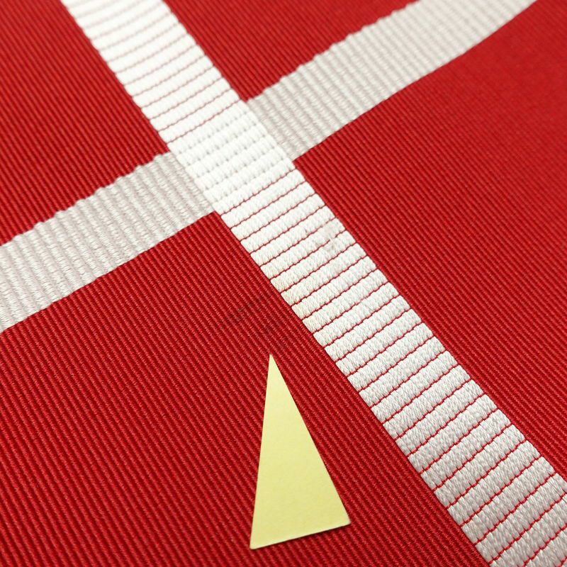 名古屋帯 六通柄 正絹 チェック・格子柄 名古屋仕立て なごや帯 リサイクル帯 帯 赤・朱_画像10