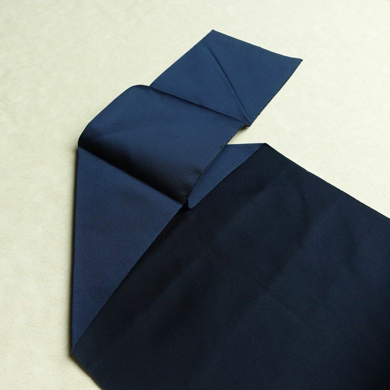 名古屋帯 太鼓柄 良品 正絹 花柄 松葉仕立て なごや帯 リサイクル帯 帯 青・紺_画像15