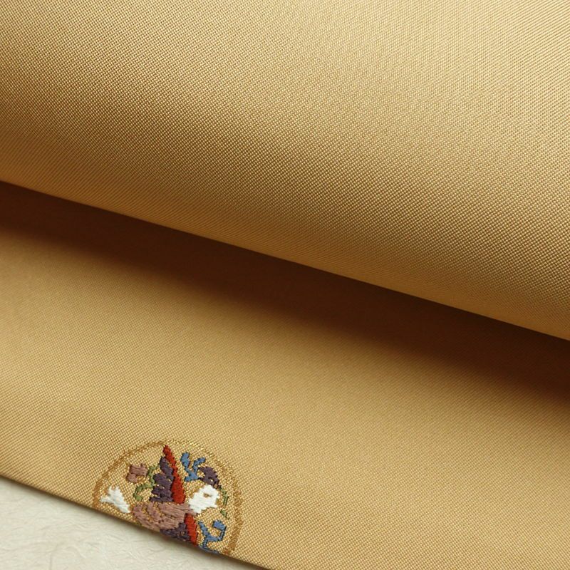 名古屋帯 太鼓柄 正絹 人物・動物柄 名古屋仕立て なごや帯 リサイクル帯 帯 刺繍 金糸 ベージュ_画像7