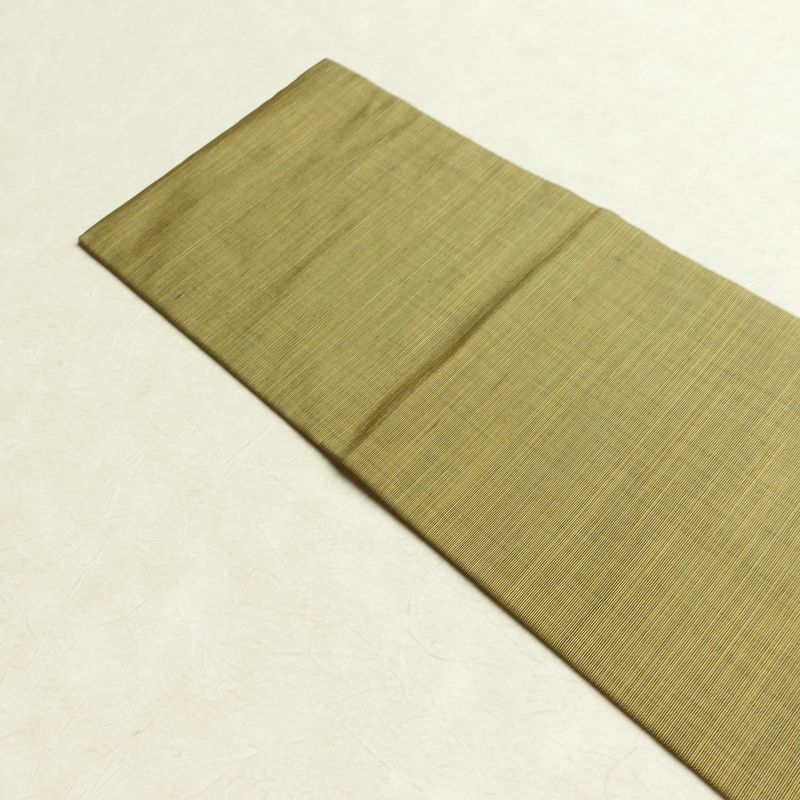 名古屋帯 太鼓柄 良品 正絹 その他の柄 名古屋仕立て なごや帯 リサイクル帯 帯 洒落 黄・黄土色_画像15