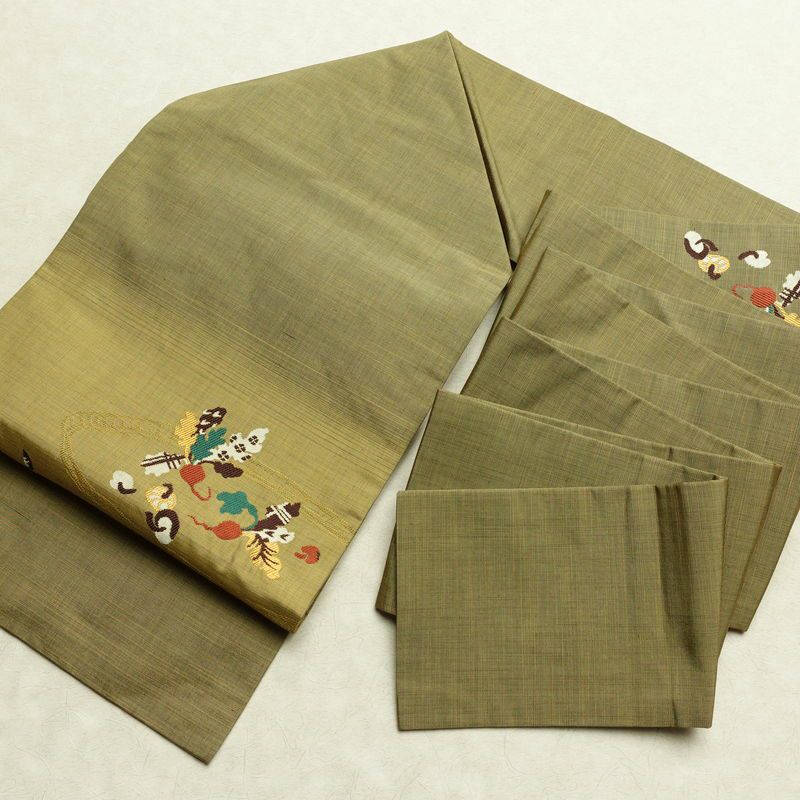 名古屋帯 太鼓柄 良品 正絹 その他の柄 名古屋仕立て なごや帯 リサイクル帯 帯 洒落 黄・黄土色_画像16