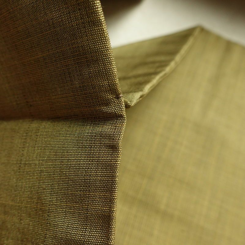 名古屋帯 太鼓柄 良品 正絹 その他の柄 名古屋仕立て なごや帯 リサイクル帯 帯 洒落 黄・黄土色_画像19