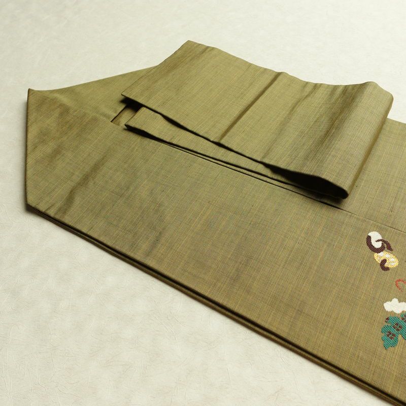 名古屋帯 太鼓柄 良品 正絹 その他の柄 名古屋仕立て なごや帯 リサイクル帯 帯 洒落 黄・黄土色_画像20