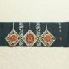名古屋帯 太鼓柄 正絹 木の葉・植物柄 名古屋仕立て なごや帯 リサイクル帯 帯 モダン 青・紺_画像14