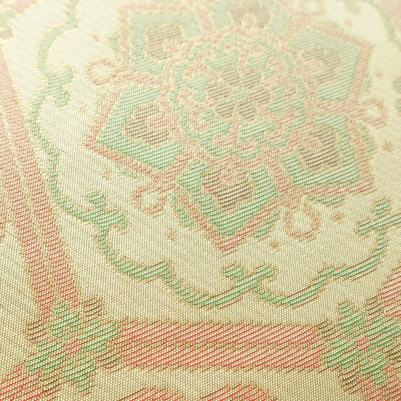 名古屋帯 六通柄 美品 正絹 亀甲柄 名古屋仕立て なごや帯 リサイクル帯 帯 未使用品 ベージュ_画像5