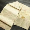 名古屋帯 六通柄 美品 正絹 亀甲柄 名古屋仕立て なごや帯 リサイクル帯 帯 未使用品 ベージュ_画像17