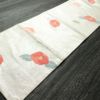 名古屋帯 六通柄 良品 正絹 花柄 名古屋仕立て なごや帯 リサイクル帯 帯 椿 箔 金糸 金・銀_画像8