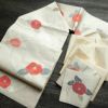 名古屋帯 六通柄 良品 正絹 花柄 名古屋仕立て なごや帯 リサイクル帯 帯 椿 箔 金糸 金・銀_画像18