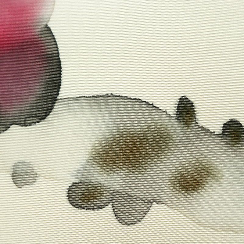 名古屋帯 太鼓柄 落款入り 正絹 花柄 通し仕立て なごや帯 リサイクル帯 帯 手描き 白_画像4