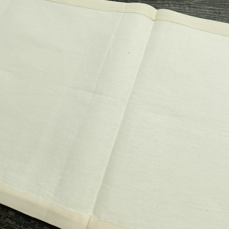 名古屋帯 太鼓柄 落款入り 正絹 花柄 通し仕立て なごや帯 リサイクル帯 帯 手描き 白_画像18