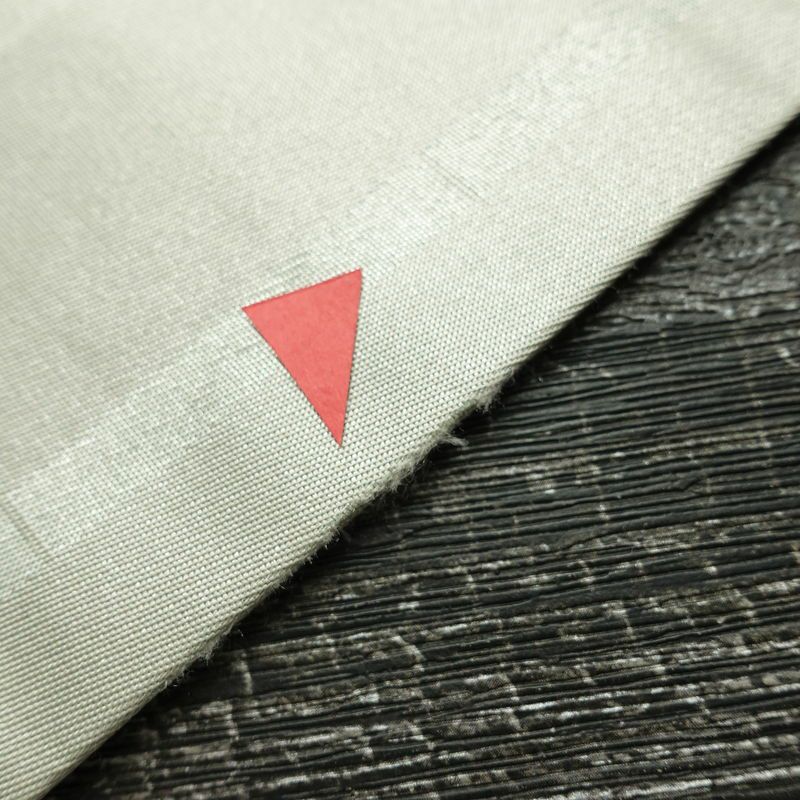 名古屋帯 太鼓柄 落款入り 正絹 古典柄 名古屋仕立て なごや帯 リサイクル帯 帯 グレー_画像13