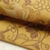 名古屋帯 全通柄 正絹 美保姿 木の葉・植物柄 通し仕立て なごや帯 リサイクル帯 帯 黄・黄土色_画像8