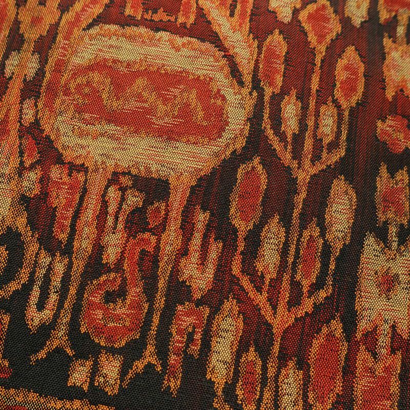 名古屋帯 全通柄 良品 正絹 幾何学柄・抽象柄 名古屋仕立て なごや帯 リサイクル帯 帯 赤・朱_画像3