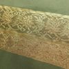 名古屋帯 六通柄 良品 正絹 縞柄・線柄 名古屋仕立て なごや帯 リサイクル帯 帯 箔 モダン 緑・うぐいす色_画像6