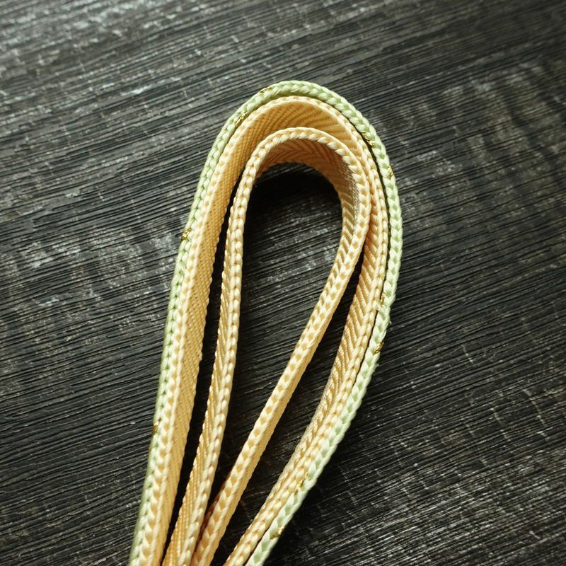 帯揚げ帯締めセット 良品 セット品 正絹 花柄 フォーマル 和装小物 ベージュ クリーム_画像11