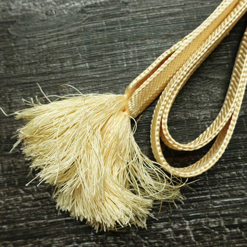 帯揚げ帯締めセット 良品 セット品 正絹 花柄 フォーマル 和装小物 ベージュ クリーム_画像12