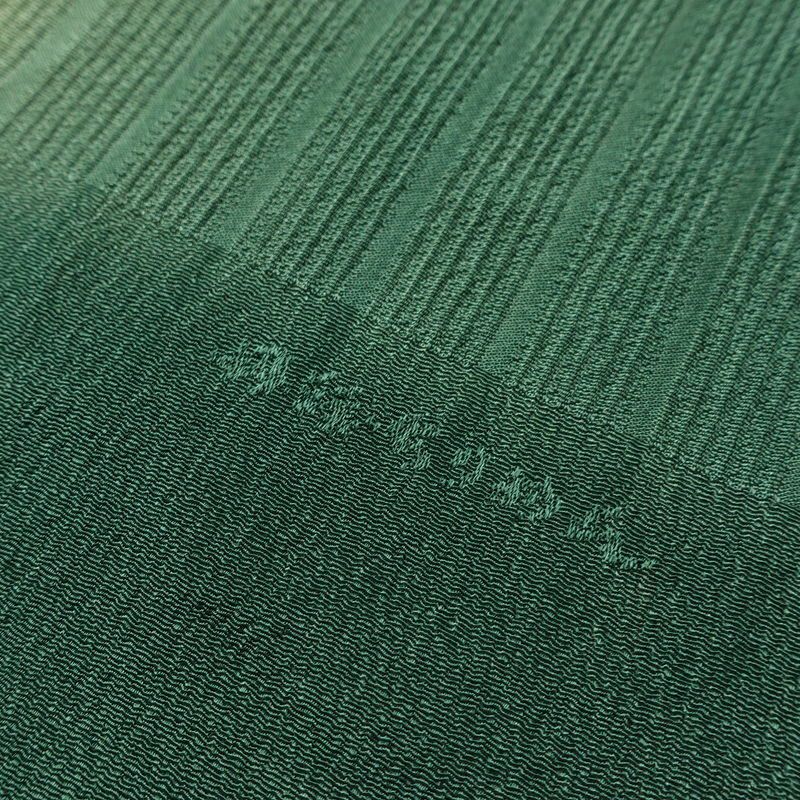 帯揚げ帯締めセット 美品 丹後ちりめん セット品 縮緬 正絹 チェック・格子柄 モダン 緑・うぐいす色_画像5