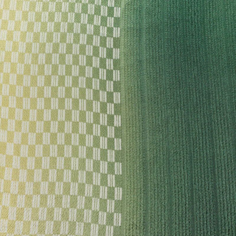 帯揚げ帯締めセット 美品 丹後ちりめん セット品 縮緬 正絹 チェック・格子柄 モダン 緑・うぐいす色_画像7