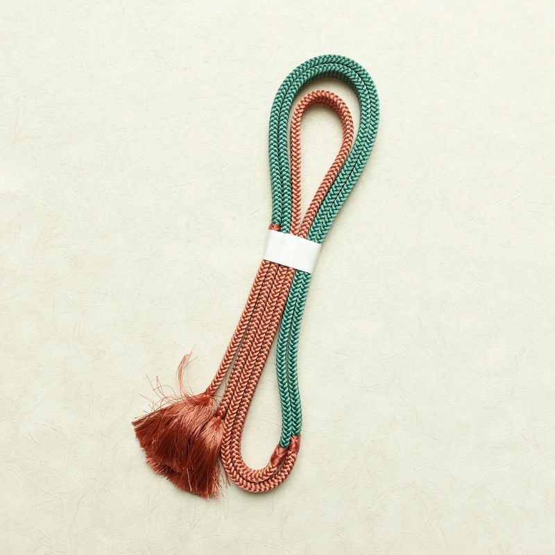 帯揚げ帯締めセット 美品 丹後ちりめん セット品 縮緬 正絹 チェック・格子柄 モダン 緑・うぐいす色_画像13