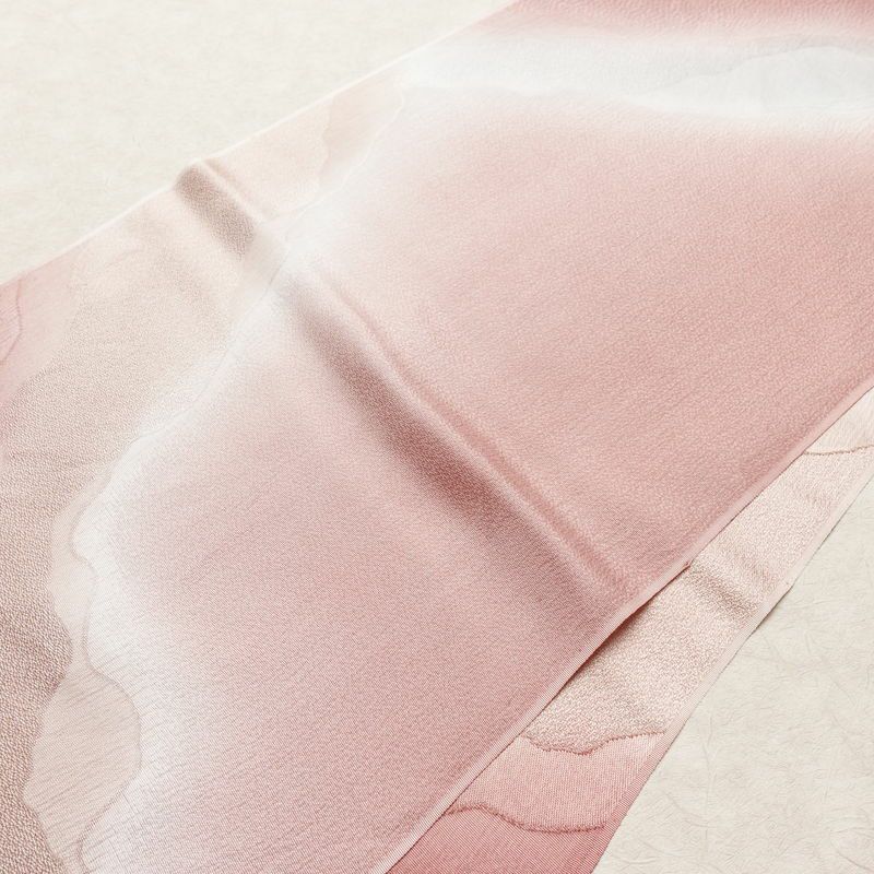 帯揚げ帯締めセット 良品 セット品 正絹 幾何学柄・抽象柄 フォーマル 上品 ピンク_画像3