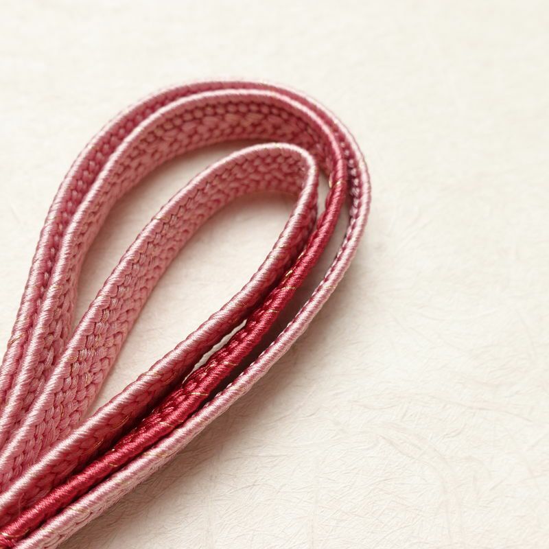 帯揚げ帯締めセット 良品 セット品 正絹 幾何学柄・抽象柄 フォーマル 上品 ピンク_画像16