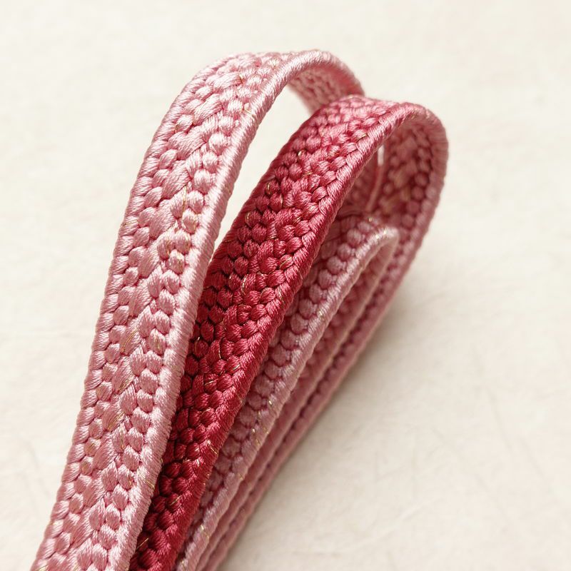 帯揚げ帯締めセット 良品 セット品 正絹 幾何学柄・抽象柄 フォーマル 上品 ピンク_画像19