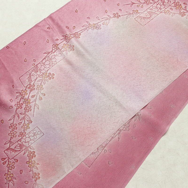 帯揚げ帯締めセット 美品 セット品 正絹 花柄 フォーマル 桜 ピンク_画像3