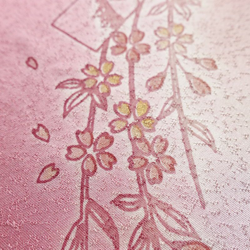 帯揚げ帯締めセット 美品 セット品 正絹 花柄 フォーマル 桜 ピンク_画像8