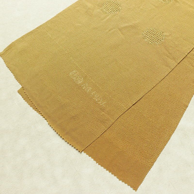 帯揚げ帯締めセット 縮緬 丹後ちりめん セット品 正絹 古典柄 刺繍 金糸 雪輪 黄・黄土色_画像4