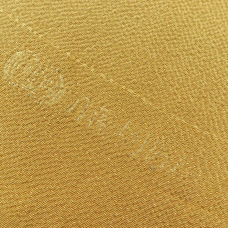 帯揚げ帯締めセット 縮緬 丹後ちりめん セット品 正絹 古典柄 刺繍 金糸 雪輪 黄・黄土色_画像5