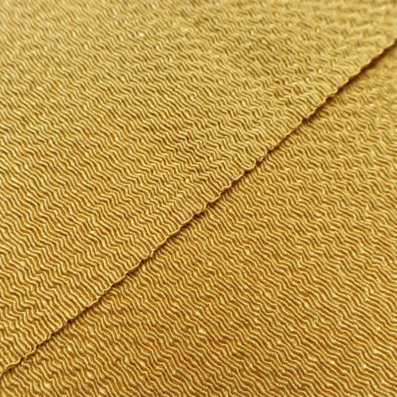 帯揚げ帯締めセット 縮緬 丹後ちりめん セット品 正絹 古典柄 刺繍 金糸 雪輪 黄・黄土色_画像6