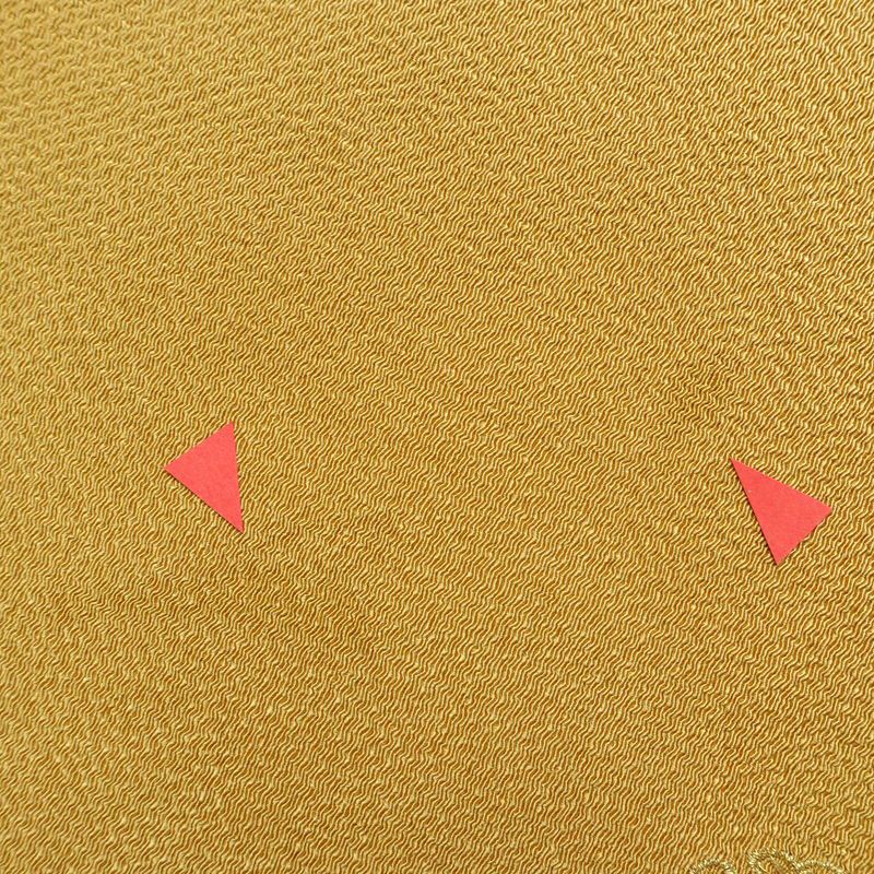 帯揚げ帯締めセット 縮緬 丹後ちりめん セット品 正絹 古典柄 刺繍 金糸 雪輪 黄・黄土色_画像11