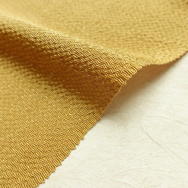 帯揚げ帯締めセット 縮緬 丹後ちりめん セット品 正絹 古典柄 刺繍 金糸 雪輪 黄・黄土色_画像12