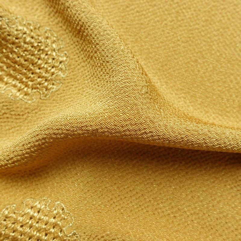 帯揚げ帯締めセット 縮緬 丹後ちりめん セット品 正絹 古典柄 刺繍 金糸 雪輪 黄・黄土色_画像13