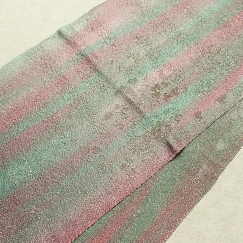 帯揚げ帯締めセット 美品 セット品 正絹 花柄 金糸 フォーマル 桜 多色使い_画像3