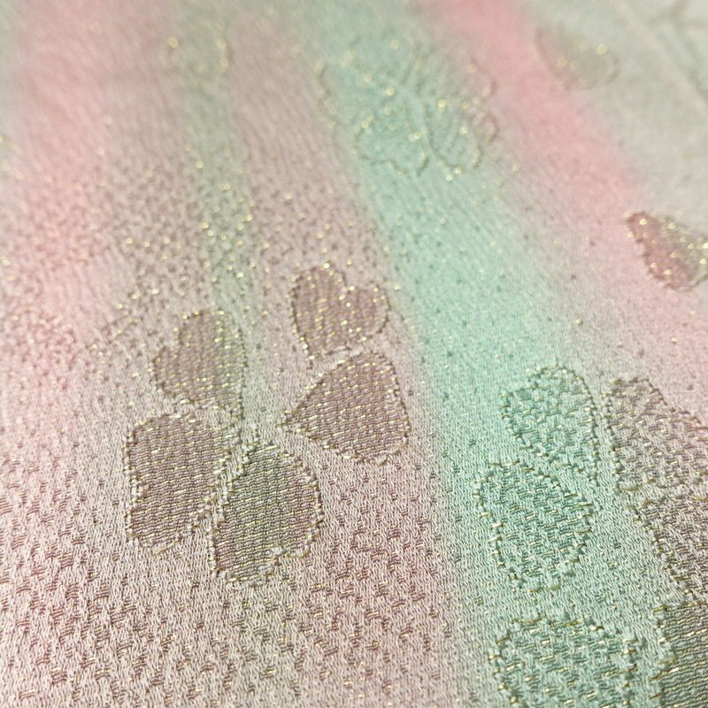 帯揚げ帯締めセット 美品 セット品 正絹 花柄 金糸 フォーマル 桜 多色使い_画像9