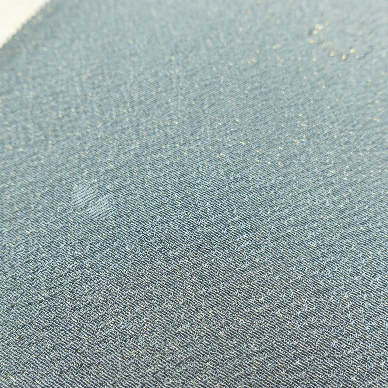 帯揚げ帯締めセット 美品 セット品 縮緬 正絹 花柄 金糸 フォーマル くすみブルー 青・紺_画像10