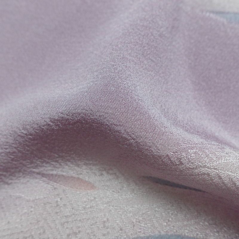 帯揚げ帯締めセット 美品 セット品 縮緬 平組 フォーマル用 正絹 木の葉・植物柄 上品 紫・藤色_画像10