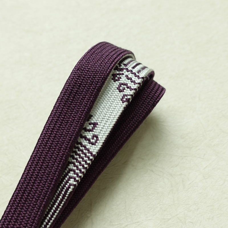 帯揚げ帯締めセット 美品 セット品 縮緬 平組 フォーマル用 正絹 木の葉・植物柄 上品 紫・藤色_画像16