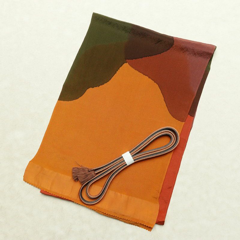 帯揚げ帯締めセット 縮緬 セット品 正絹 幾何学柄・抽象柄 多色使い_画像1