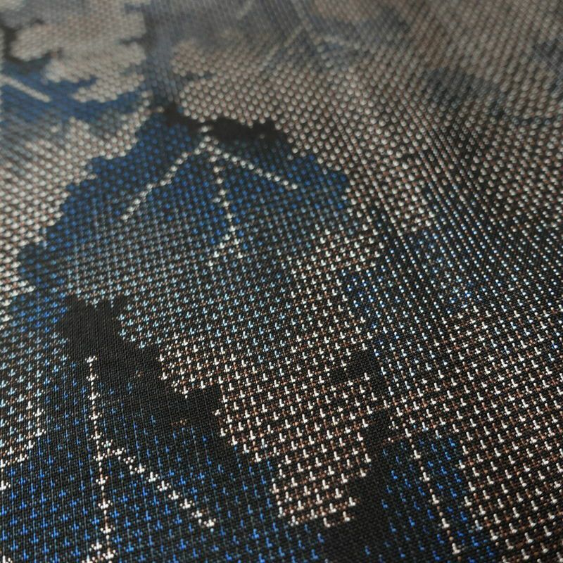 大島紬 正絹 風景柄 袷仕立て 身丈154cm 裄丈63cm リサイクル着物 着物 茶_画像8