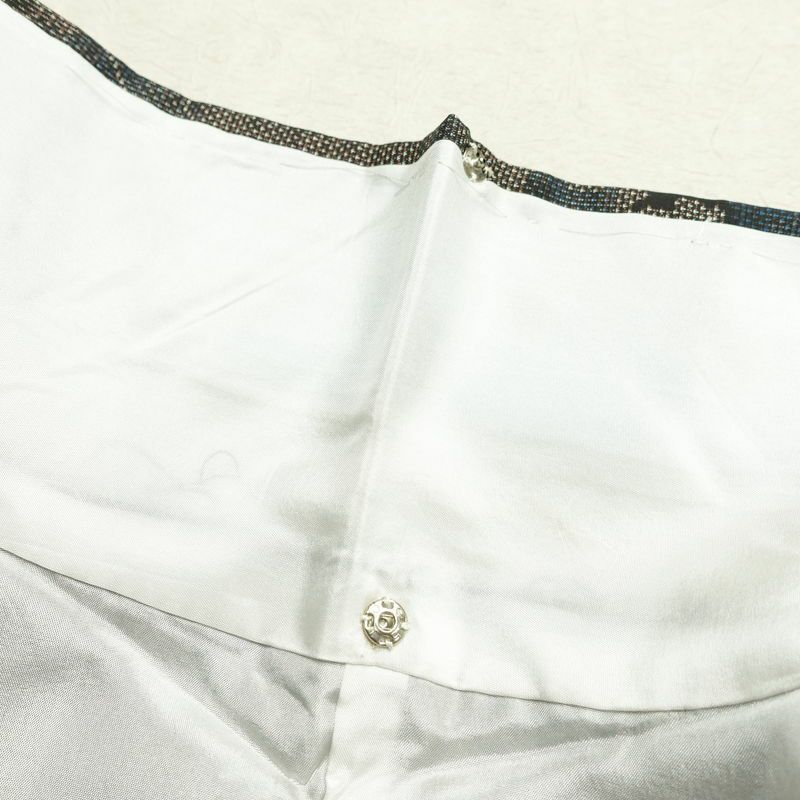 大島紬 正絹 風景柄 袷仕立て 身丈154cm 裄丈63cm リサイクル着物 着物 茶_画像18