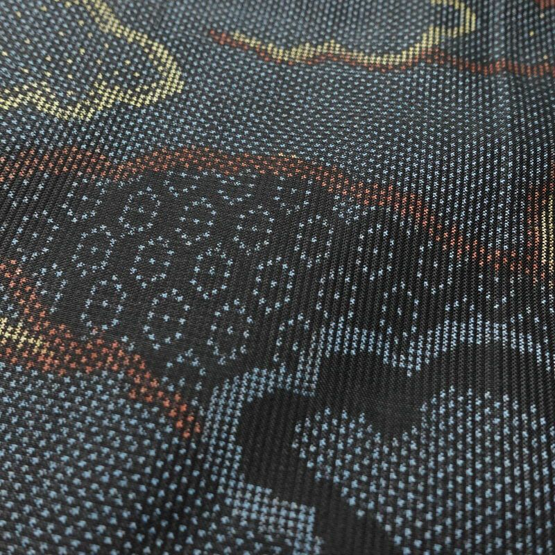 紬 正絹 雲柄 袷仕立て 身丈160.5cm 裄丈67cm リサイクル着物 着物 青・紺_画像7